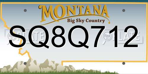 SQ8Q712 Montana License Plate