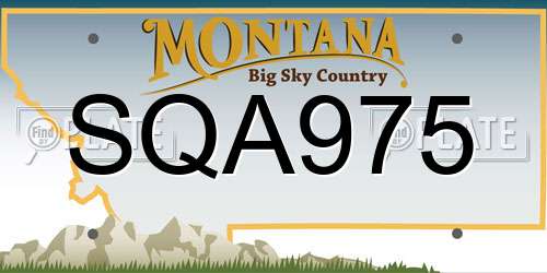 SQA975 Montana License Plate