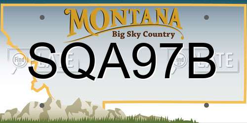 SQA97B Montana License Plate
