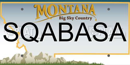 SQABASA Montana License Plate