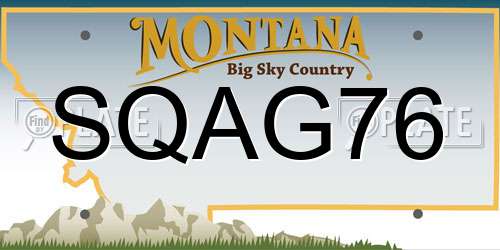 SQAG76 Montana License Plate