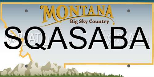 SQASABA Montana License Plate