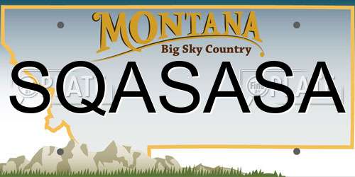 SQASASA Montana License Plate