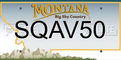 SQAV50 Montana License Plate