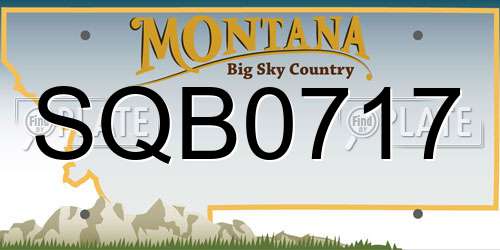 SQB0717 Montana License Plate