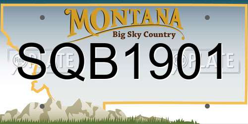SQB1901 Montana License Plate
