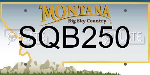 SQB250 Montana License Plate