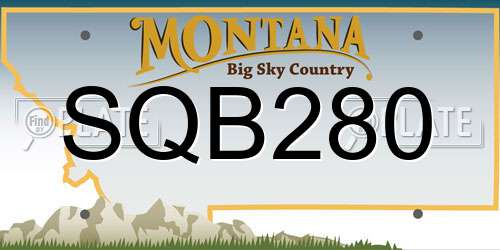 SQB280 Montana License Plate
