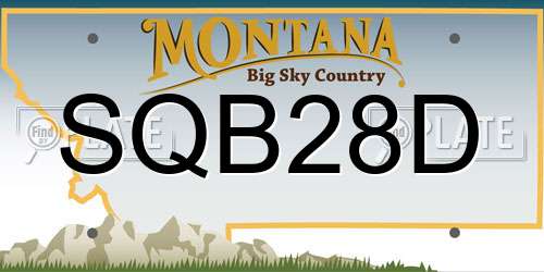 SQB28D Montana License Plate