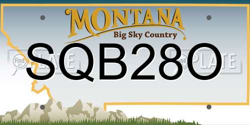SQB28O Montana License Plate