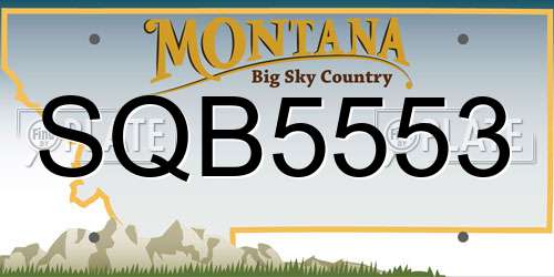SQB5553 Montana License Plate
