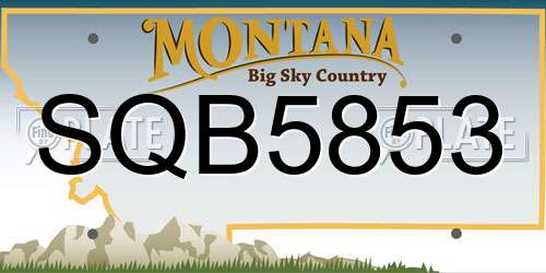 SQB5853 Montana License Plate