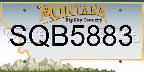 SQB5883 Montana License Plate