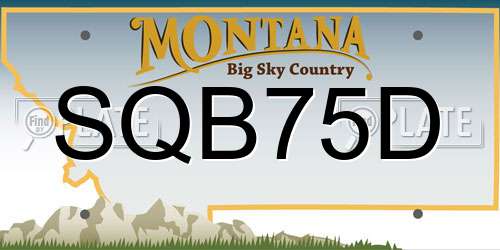 SQB75D Montana License Plate