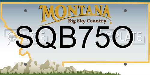 SQB75O Montana License Plate