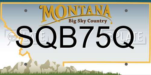 SQB75Q Montana License Plate