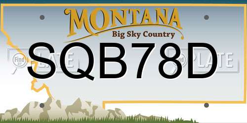 SQB78D Montana License Plate