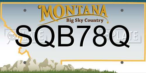 SQB78Q Montana License Plate