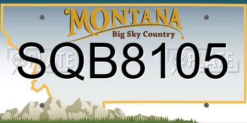 SQB8105 Montana License Plate