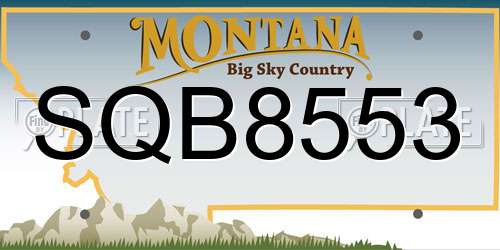 SQB8553 Montana License Plate