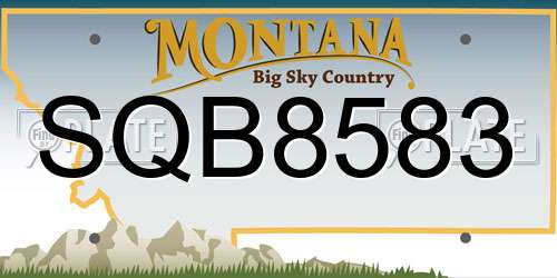 SQB8583 Montana License Plate