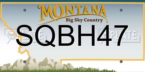 SQBH47 Montana License Plate