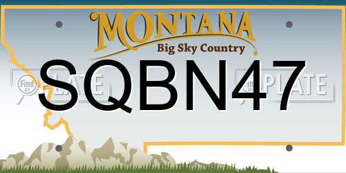 SQBN47 Montana License Plate