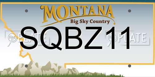 SQBZ11 Montana License Plate