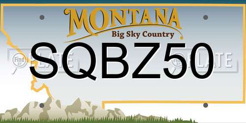 SQBZ50 Montana License Plate