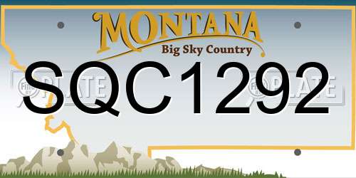 SQC1292 Montana License Plate