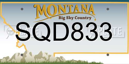 SQD833 Montana License Plate