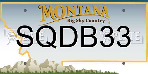 SQDB33 Montana License Plate
