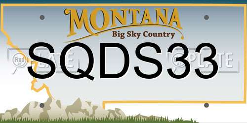 SQDS33 Montana License Plate