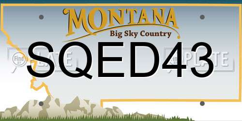 SQED43 Montana License Plate