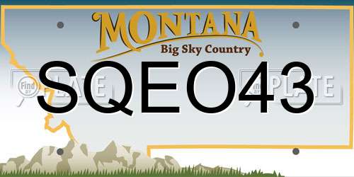 SQEO43 Montana License Plate