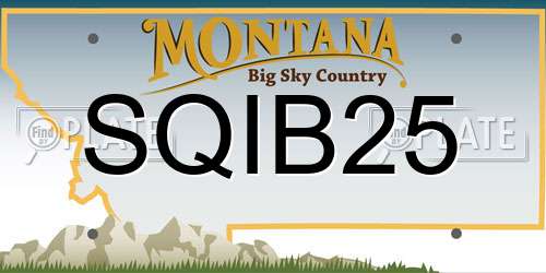 SQIB25 Montana License Plate