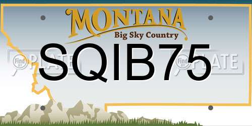 SQIB75 Montana License Plate