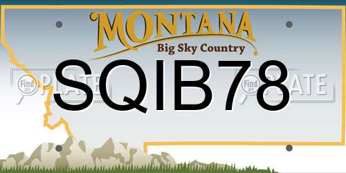 SQIB78 Montana License Plate