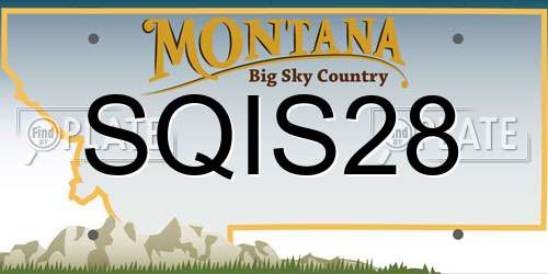 SQIS28 Montana License Plate