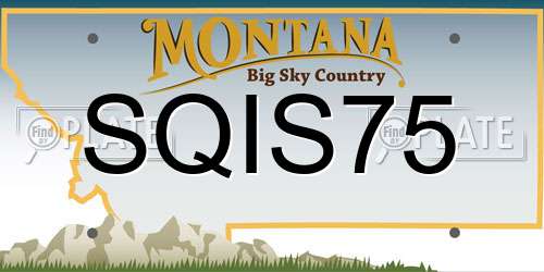 SQIS75 Montana License Plate