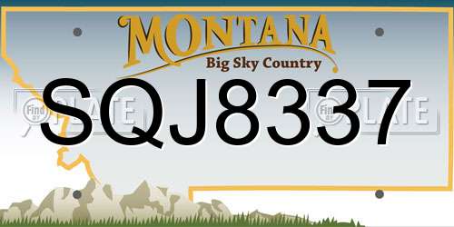 SQJ8337 Montana License Plate