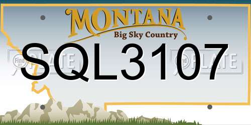 SQL3107 Montana License Plate
