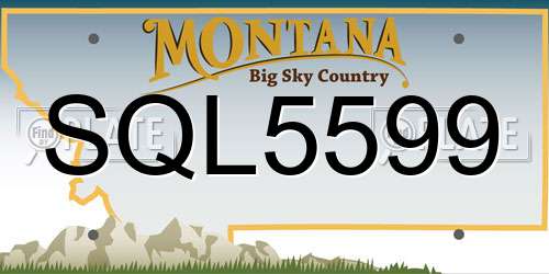 SQL5599 Montana License Plate