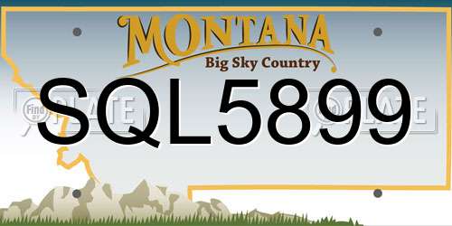 SQL5899 Montana License Plate