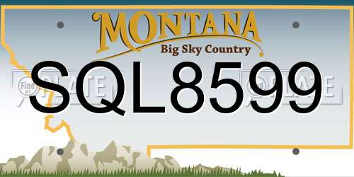 SQL8599 Montana License Plate