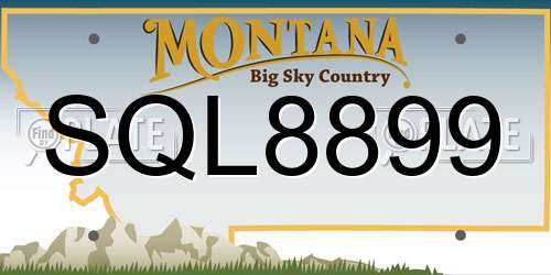 SQL8899 Montana License Plate