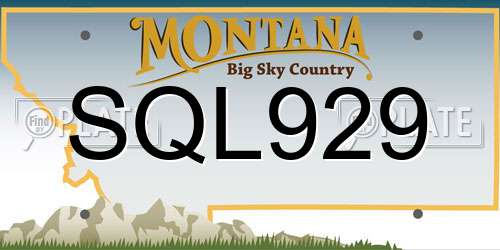 SQL929 Montana License Plate