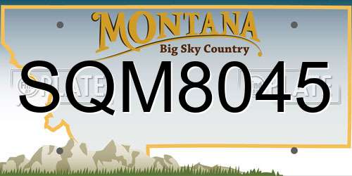 SQM8045 Montana License Plate
