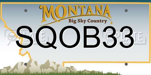 SQOB33 Montana License Plate