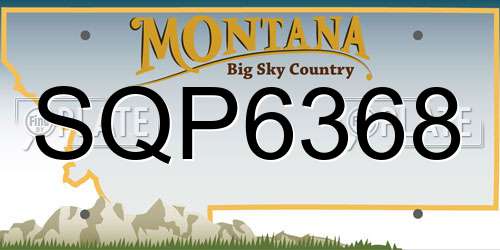 SQP6368 Montana License Plate